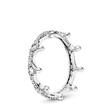 Load image into Gallery viewer, Authentic 925 Sterling Silver Princess Tiara Crown Sparkling Love Heart ,CZ Rings for Women Engagement Jewelry Anniversary