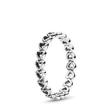 Load image into Gallery viewer, Authentic 925 Sterling Silver Princess Tiara Crown Sparkling Love Heart ,CZ Rings for Women Engagement Jewelry Anniversary