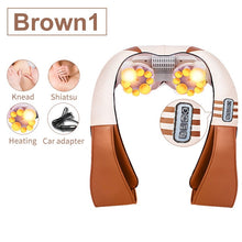 Load image into Gallery viewer, (with Gift Box) JinKaiRui U Shape Electrical Shiatsu Back Neck Shoulder Body Massager Infrared Heated Kneading Car/Home Massager