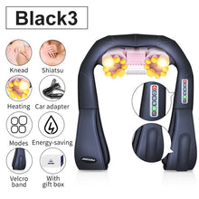 Load image into Gallery viewer, (with Gift Box) JinKaiRui U Shape Electrical Shiatsu Back Neck Shoulder Body Massager Infrared Heated Kneading Car/Home Massager