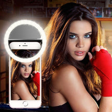 Load image into Gallery viewer, Selfie Ring Mobile Phone Clip Lens Light Lamp Litwod Led Bulbs Emergency Dry Battery For Photo Camera Well Smartphone Beauty