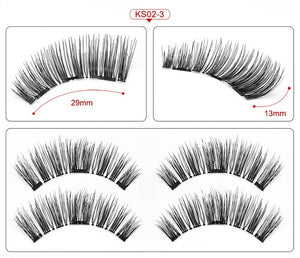 3D magnetic eyelashes With 3/4 Magnets handmade makeup Mink eyelashes extended false eyelashes Reusable false eyelashes Dropship