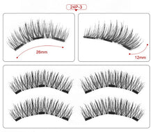 Load image into Gallery viewer, 3D magnetic eyelashes With 3/4 Magnets handmade makeup Mink eyelashes extended false eyelashes Reusable false eyelashes Dropship