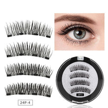 Load image into Gallery viewer, 3D magnetic eyelashes With 3/4 Magnets handmade makeup Mink eyelashes extended false eyelashes Reusable false eyelashes Dropship