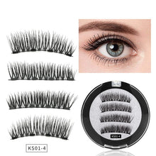 Load image into Gallery viewer, 3D magnetic eyelashes With 3/4 Magnets handmade makeup Mink eyelashes extended false eyelashes Reusable false eyelashes Dropship