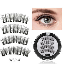 Load image into Gallery viewer, 3D magnetic eyelashes With 3/4 Magnets handmade makeup Mink eyelashes extended false eyelashes Reusable false eyelashes Dropship