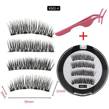 Load image into Gallery viewer, 3D magnetic eyelashes With 3/4 Magnets handmade makeup Mink eyelashes extended false eyelashes Reusable false eyelashes Dropship