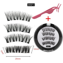 Load image into Gallery viewer, 3D magnetic eyelashes With 3/4 Magnets handmade makeup Mink eyelashes extended false eyelashes Reusable false eyelashes Dropship