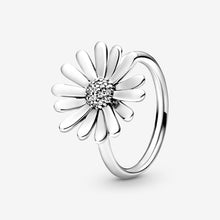 Load image into Gallery viewer, Trendy 925 Sterling Silver Ring Daisy Flower Signature Rings Women Engagement Anniversary Silver Jewelry