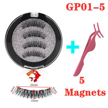 Load image into Gallery viewer, 3D magnetic eyelashes With 3/4 Magnets handmade makeup Mink eyelashes extended false eyelashes Reusable false eyelashes Dropship