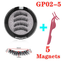 Load image into Gallery viewer, 3D magnetic eyelashes With 3/4 Magnets handmade makeup Mink eyelashes extended false eyelashes Reusable false eyelashes Dropship