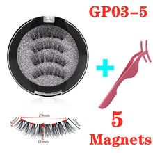 Load image into Gallery viewer, 3D magnetic eyelashes With 3/4 Magnets handmade makeup Mink eyelashes extended false eyelashes Reusable false eyelashes Dropship