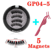 Load image into Gallery viewer, 3D magnetic eyelashes With 3/4 Magnets handmade makeup Mink eyelashes extended false eyelashes Reusable false eyelashes Dropship