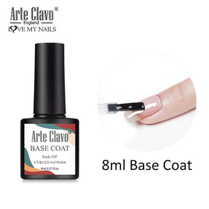 Arte Clavo 8ml Gel Polish No Wipe Top Coat UV LED Gel Varnish Semi Permanent Vernis Soak Off Nail Art UV Gel Nail Polish