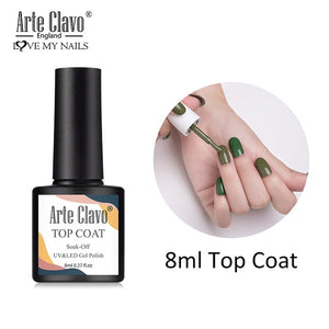 Arte Clavo 8ml Gel Polish No Wipe Top Coat UV LED Gel Varnish Semi Permanent Vernis Soak Off Nail Art UV Gel Nail Polish