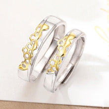 Load image into Gallery viewer, S925 Sterling Silver Prevent Allergy Never Fade Love Pairs Rings Golden Fine Hollow Home Nest Stone Woman Man Couple Rings Lover
