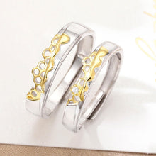 Load image into Gallery viewer, S925 Sterling Silver Prevent Allergy Never Fade Love Pairs Rings Golden Fine Hollow Home Nest Stone Woman Man Couple Rings Lover