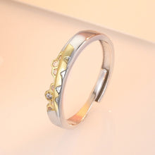 Load image into Gallery viewer, S925 Sterling Silver Prevent Allergy Never Fade Love Pairs Rings Golden Fine Hollow Home Nest Stone Woman Man Couple Rings Lover