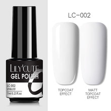 Load image into Gallery viewer, LILYCUTE 7ml Nail Gel Polish Semi Permanent Gel Varnish Base Top Coat UV LED Gel Varnish Soak Off Nail Art Gel Nail Polish