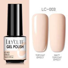 Load image into Gallery viewer, LILYCUTE 7ml Nail Gel Polish Semi Permanent Gel Varnish Base Top Coat UV LED Gel Varnish Soak Off Nail Art Gel Nail Polish