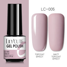 Load image into Gallery viewer, LILYCUTE 7ml Nail Gel Polish Semi Permanent Gel Varnish Base Top Coat UV LED Gel Varnish Soak Off Nail Art Gel Nail Polish