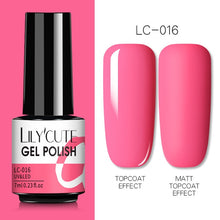 Load image into Gallery viewer, LILYCUTE 7ml Nail Gel Polish Semi Permanent Gel Varnish Base Top Coat UV LED Gel Varnish Soak Off Nail Art Gel Nail Polish