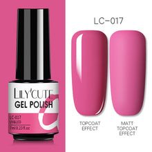 Load image into Gallery viewer, LILYCUTE 7ml Nail Gel Polish Semi Permanent Gel Varnish Base Top Coat UV LED Gel Varnish Soak Off Nail Art Gel Nail Polish