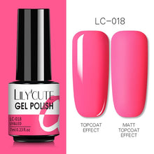 Load image into Gallery viewer, LILYCUTE 7ml Nail Gel Polish Semi Permanent Gel Varnish Base Top Coat UV LED Gel Varnish Soak Off Nail Art Gel Nail Polish