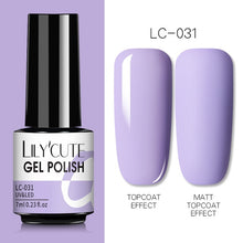 Load image into Gallery viewer, LILYCUTE 7ml Nail Gel Polish Semi Permanent Gel Varnish Base Top Coat UV LED Gel Varnish Soak Off Nail Art Gel Nail Polish