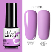 Load image into Gallery viewer, LILYCUTE 7ml Nail Gel Polish Semi Permanent Gel Varnish Base Top Coat UV LED Gel Varnish Soak Off Nail Art Gel Nail Polish