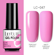 Load image into Gallery viewer, LILYCUTE 7ml Nail Gel Polish Semi Permanent Gel Varnish Base Top Coat UV LED Gel Varnish Soak Off Nail Art Gel Nail Polish