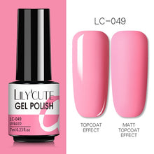 Load image into Gallery viewer, LILYCUTE 7ml Nail Gel Polish Semi Permanent Gel Varnish Base Top Coat UV LED Gel Varnish Soak Off Nail Art Gel Nail Polish