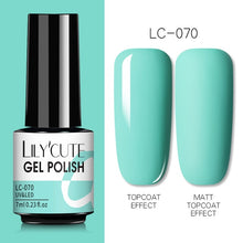Load image into Gallery viewer, LILYCUTE 7ml Nail Gel Polish Semi Permanent Gel Varnish Base Top Coat UV LED Gel Varnish Soak Off Nail Art Gel Nail Polish