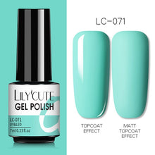 Load image into Gallery viewer, LILYCUTE 7ml Nail Gel Polish Semi Permanent Gel Varnish Base Top Coat UV LED Gel Varnish Soak Off Nail Art Gel Nail Polish