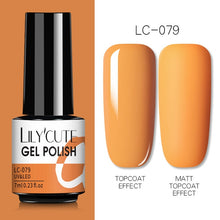 Load image into Gallery viewer, LILYCUTE 7ml Nail Gel Polish Semi Permanent Gel Varnish Base Top Coat UV LED Gel Varnish Soak Off Nail Art Gel Nail Polish