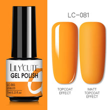 Load image into Gallery viewer, LILYCUTE 7ml Nail Gel Polish Semi Permanent Gel Varnish Base Top Coat UV LED Gel Varnish Soak Off Nail Art Gel Nail Polish