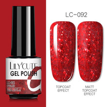 Load image into Gallery viewer, LILYCUTE 7ml Nail Gel Polish Semi Permanent Gel Varnish Base Top Coat UV LED Gel Varnish Soak Off Nail Art Gel Nail Polish