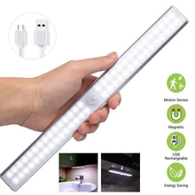 Load image into Gallery viewer, 6 10 24 40 60 LEDs Under Cabinet Night Light Motion Sensor Closet Light Kitchen Bedroom Lighting Wall Lamp With Magnetic Strip