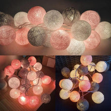 Load image into Gallery viewer, QYJSD 3M LED Cotton Ball Garland Lights String Christmas Xmas Outdoor Holiday Wedding Party Baby Bed Fairy Lights Decoration