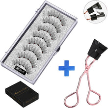 Load image into Gallery viewer, LEKOFO 8PCS 5 Magnetic eyelashes with 4 pairs magnets magnetic lashes natural Mink eye lashes with faux cils magnetique tweezers