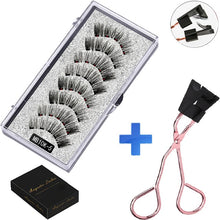 Load image into Gallery viewer, LEKOFO 8PCS 5 Magnetic eyelashes with 4 pairs magnets magnetic lashes natural Mink eye lashes with faux cils magnetique tweezers