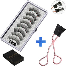 Load image into Gallery viewer, LEKOFO 8PCS 5 Magnetic eyelashes with 4 pairs magnets magnetic lashes natural Mink eye lashes with faux cils magnetique tweezers