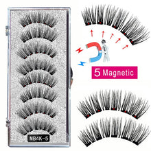 Load image into Gallery viewer, LEKOFO 8PCS 5 Magnetic eyelashes with 4 pairs magnets magnetic lashes natural Mink eye lashes with faux cils magnetique tweezers