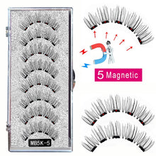 Load image into Gallery viewer, LEKOFO 8PCS 5 Magnetic eyelashes with 4 pairs magnets magnetic lashes natural Mink eye lashes with faux cils magnetique tweezers