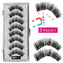 Load image into Gallery viewer, LEKOFO 8PCS 5 Magnetic eyelashes with 4 pairs magnets magnetic lashes natural Mink eye lashes with faux cils magnetique tweezers