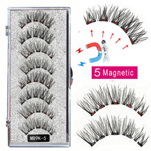 Load image into Gallery viewer, LEKOFO 8PCS 5 Magnetic eyelashes with 4 pairs magnets magnetic lashes natural Mink eye lashes with faux cils magnetique tweezers