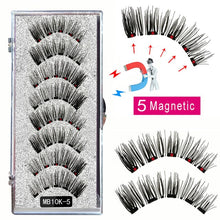 Load image into Gallery viewer, LEKOFO 8PCS 5 Magnetic eyelashes with 4 pairs magnets magnetic lashes natural Mink eye lashes with faux cils magnetique tweezers