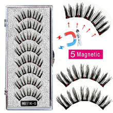 Load image into Gallery viewer, LEKOFO 8PCS 5 Magnetic eyelashes with 4 pairs magnets magnetic lashes natural Mink eye lashes with faux cils magnetique tweezers