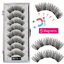Load image into Gallery viewer, LEKOFO 8PCS 5 Magnetic eyelashes with 4 pairs magnets magnetic lashes natural Mink eye lashes with faux cils magnetique tweezers