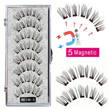 Load image into Gallery viewer, LEKOFO 8PCS 5 Magnetic eyelashes with 4 pairs magnets magnetic lashes natural Mink eye lashes with faux cils magnetique tweezers
